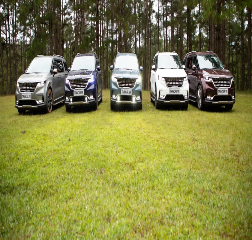 Năm xe Kia Carnival chụp cùng nhau ngoài trời